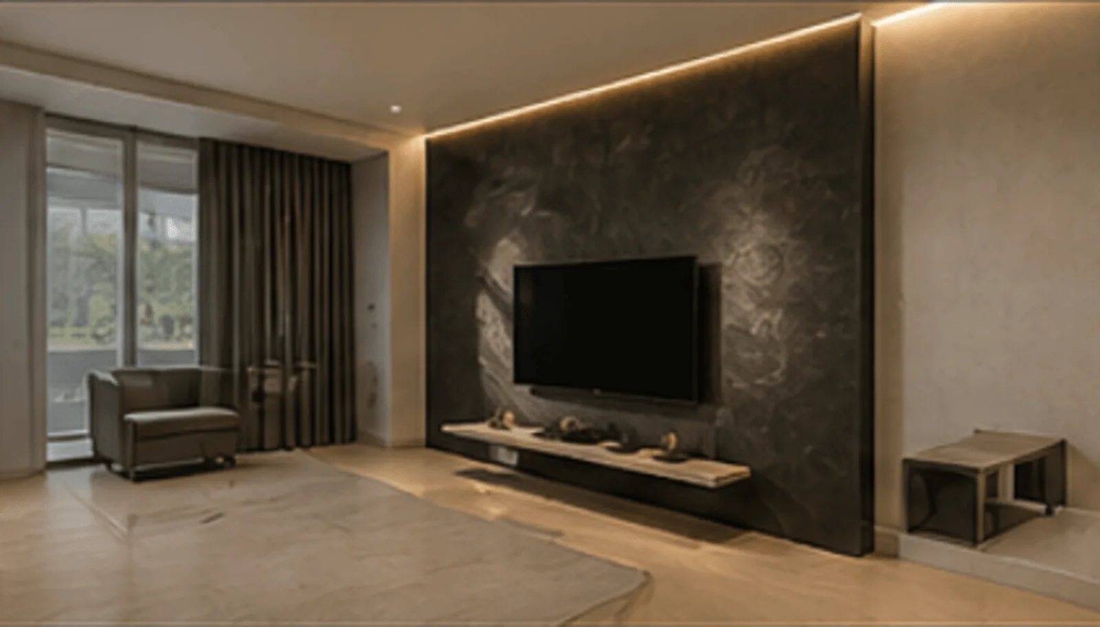 Reforma interior con pintura decorativa moderna